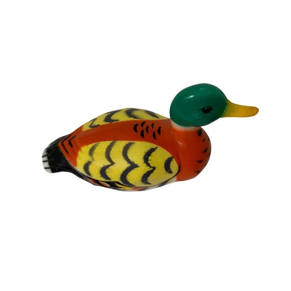 Duck Pencil Sharpener Orange Yellow Fowl Vintage Collectible 3.25 in Length Deco - Picture 2 of 3
